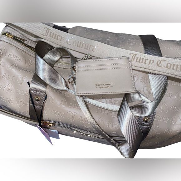 BNWT’s “Juicy Couture” Cafe Tan Gold Bestseller Rosie Weekender Duffle Bag Tote - Picture 3 of 17